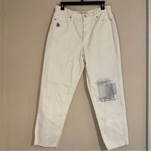 Universal Thread Cream Jeans with Stitched Embellishment